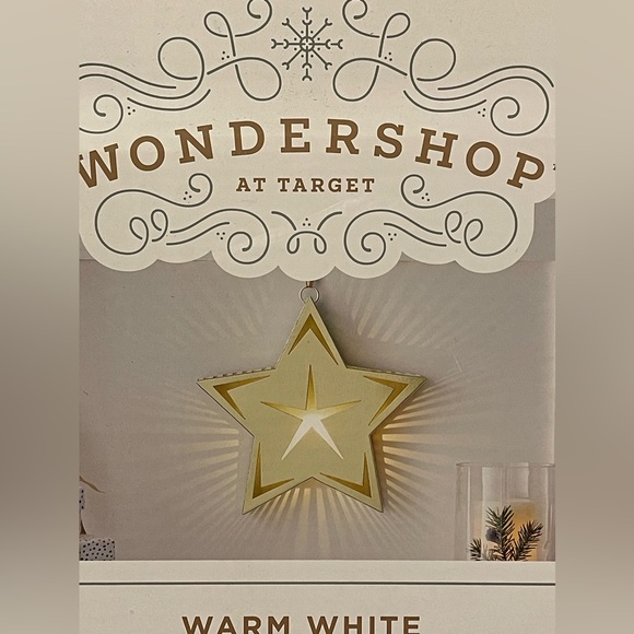 CHRISTMAS WONDERSHOP LIGHT UP WALL HANGING GOLD STAR MCM MID CENTURY RETRO VIBES - Picture 5 of 7